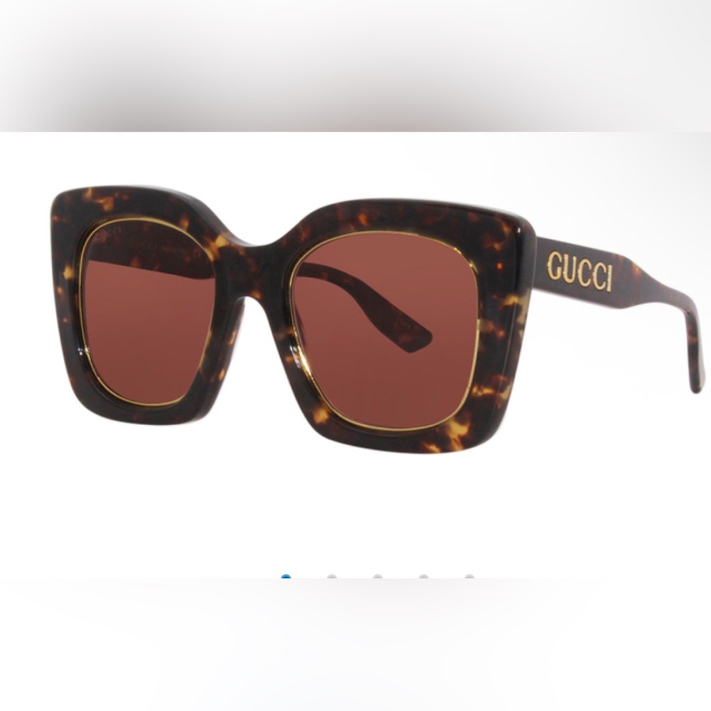 Gucci GG1151S Gold Trim Tortoise Sunglasses